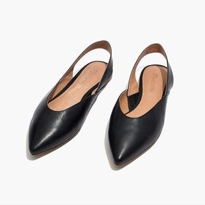 Nwot! Madewell the Ava slingback flat in leather black